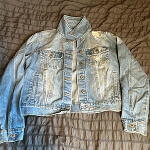 Washed denim jacket medium